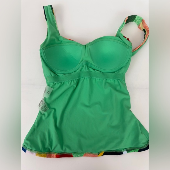 CALIA POWER SCULPT HIGH SUPPORT TANKINI TOP PAINTERLY FLORAL PRINT SEWN  BRA XS - Picture 6 of 9